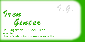 iren ginter business card